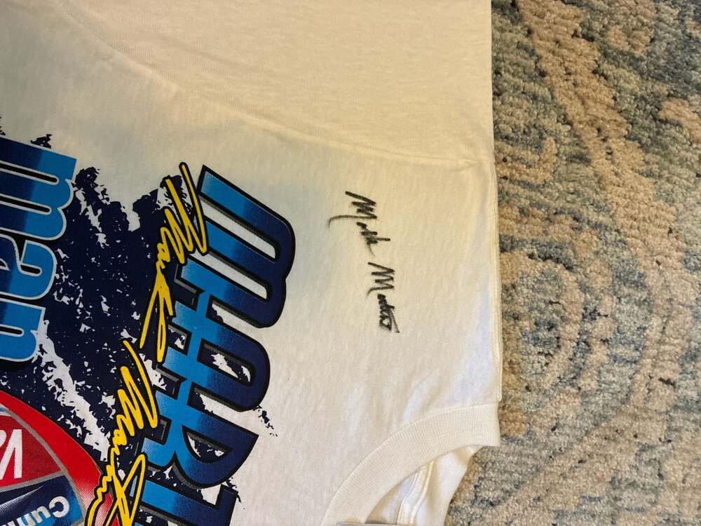 Autographed Signed Vintage 1998 Mark Martin NASCAR Man on a Mission Tultex Graph